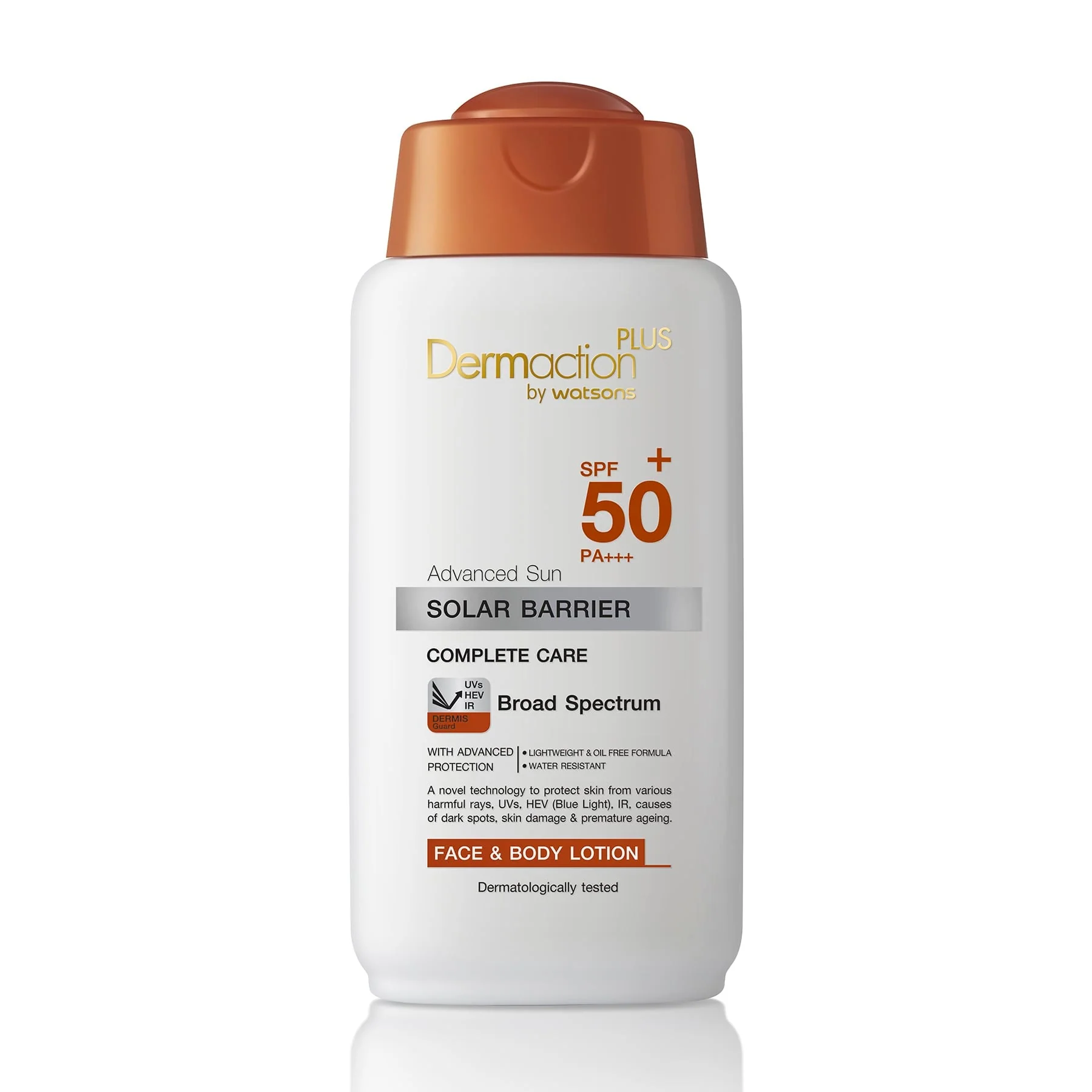 Dermaction Plus by Watsons Solar Barrier Complete Care Sun Face Body Lotion SPF50+ 150ml