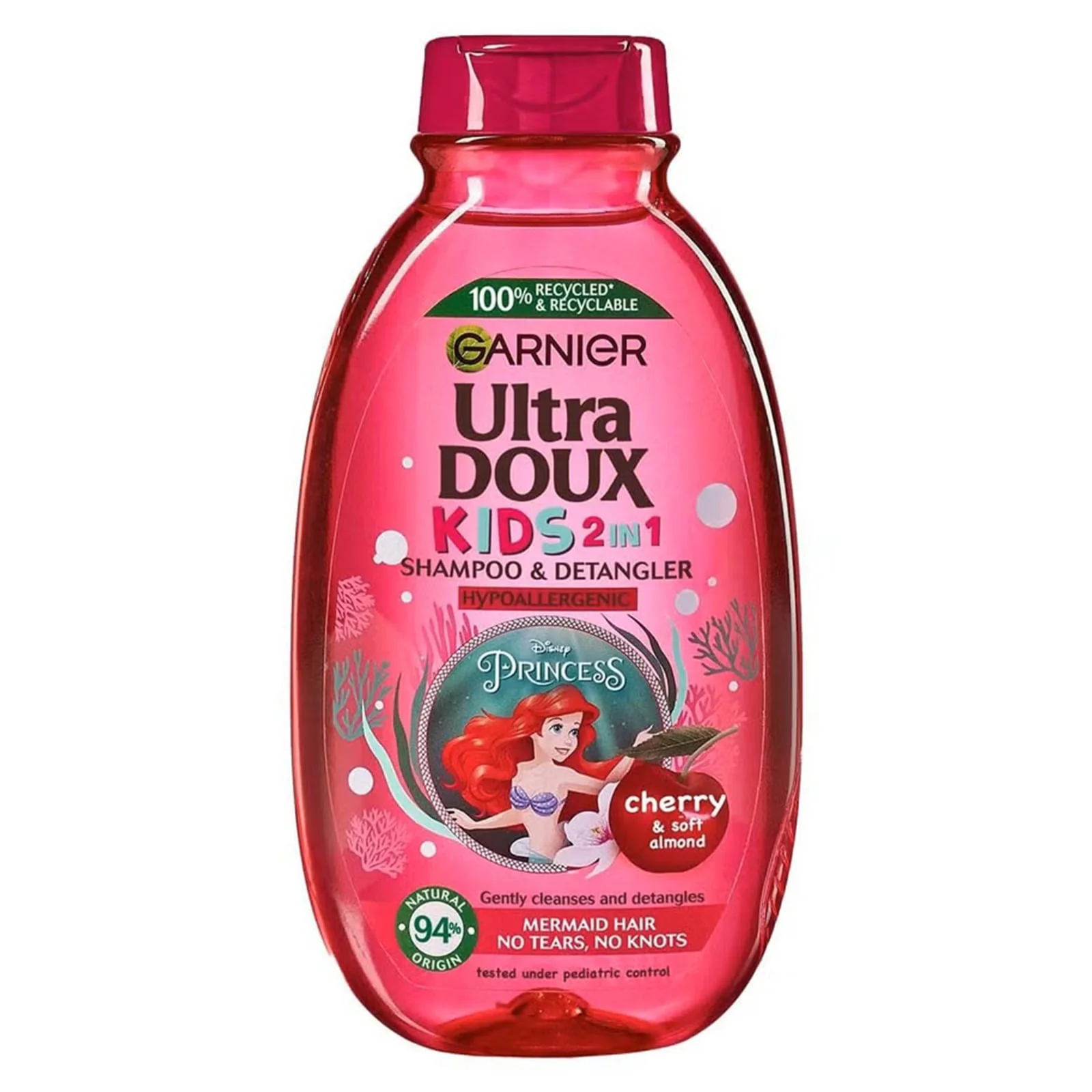 Garnier Ultra Doux Kids Disney 2 in 1 Cherry and Soft Almond Shampoo & Detangler 400ml