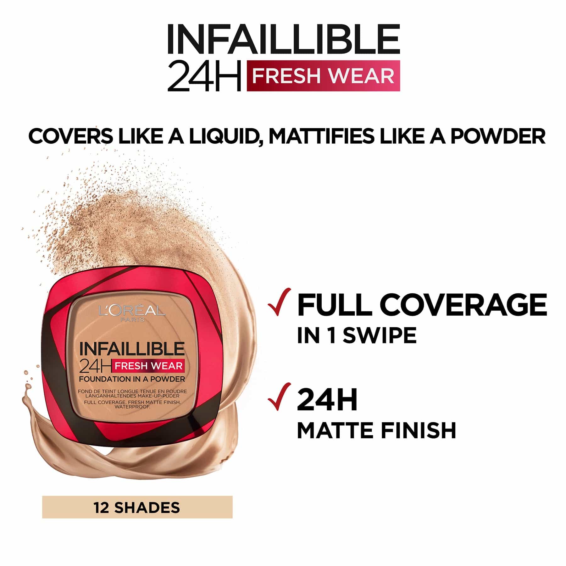 L'Oreal Paris Infallible 24H Fresh Wear Foundation In A Powder 9g - Image 2