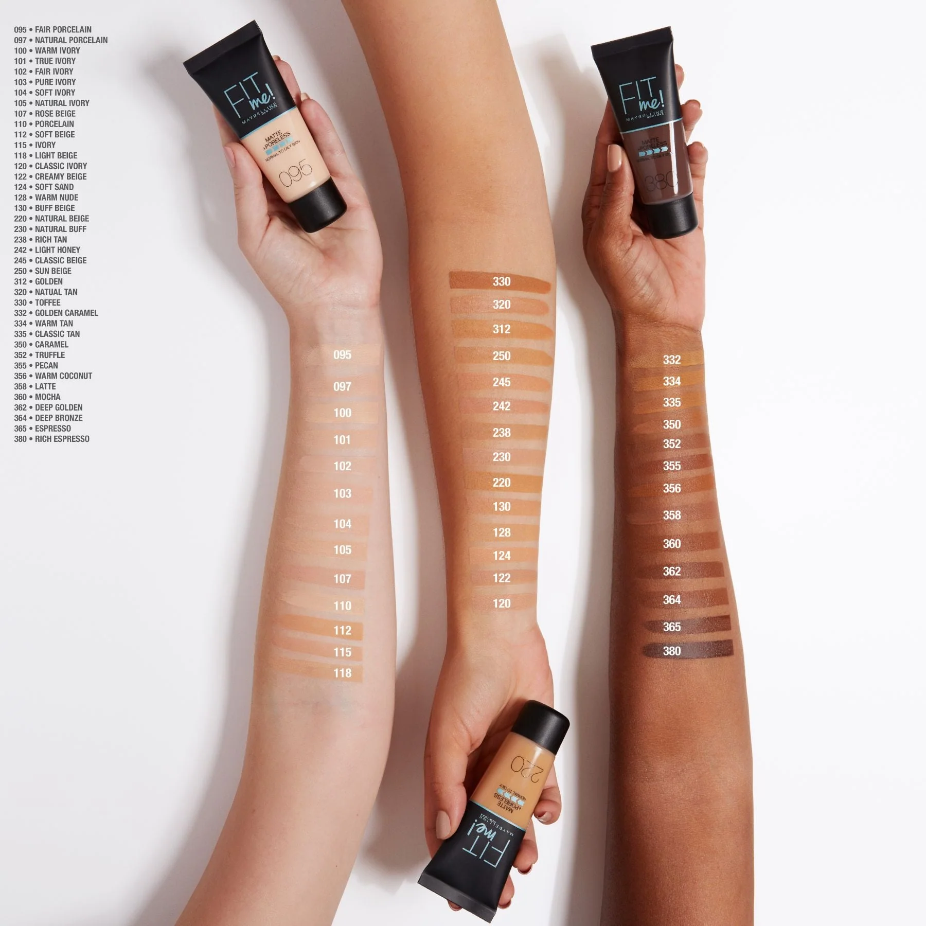 Maybelline Fit Me Matte + Poreless Foundation Matte Finish 30ml - Image 9