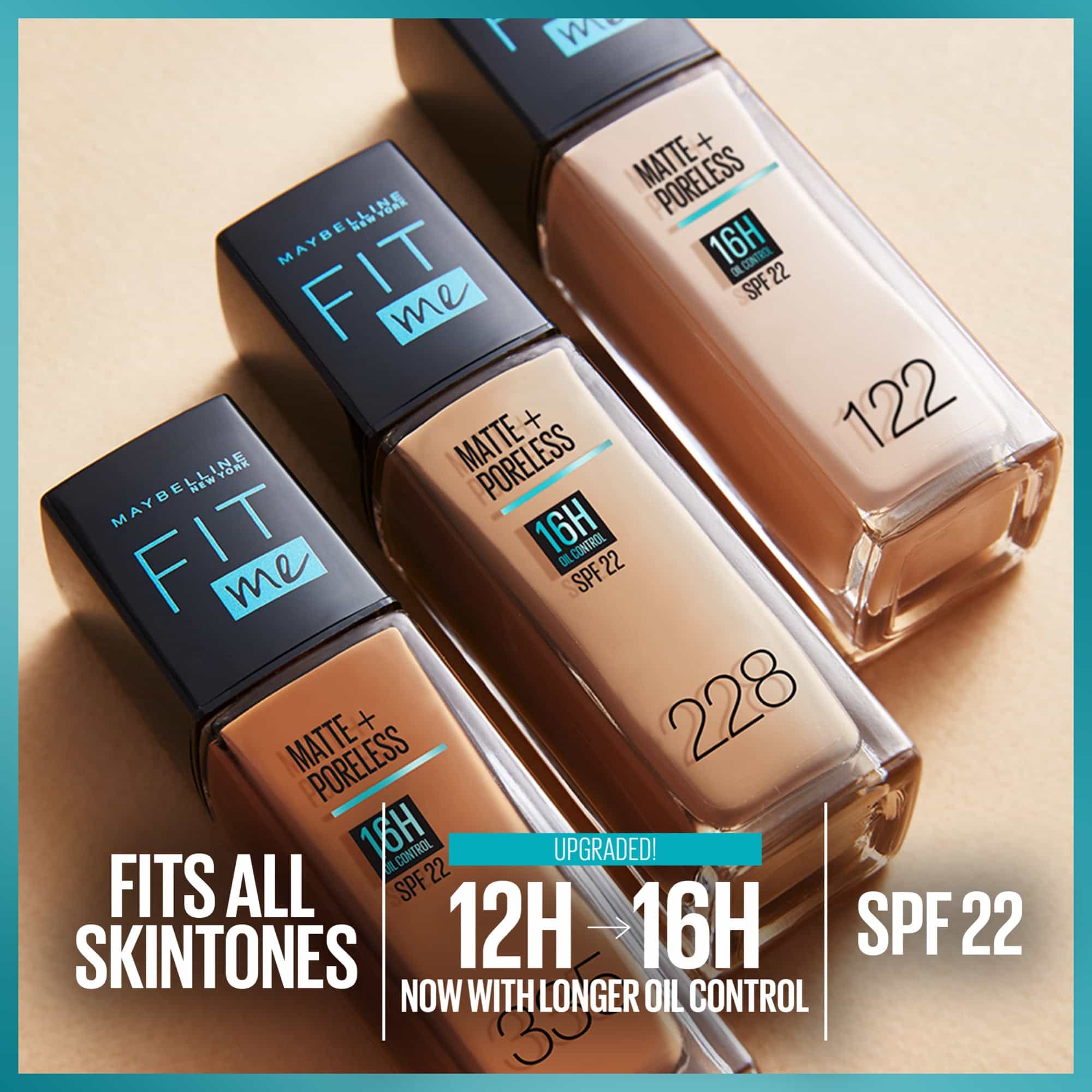 Maybelline Fit Me Matte+Poreless Liquid Foundation with SPF22 30ml - Image 44