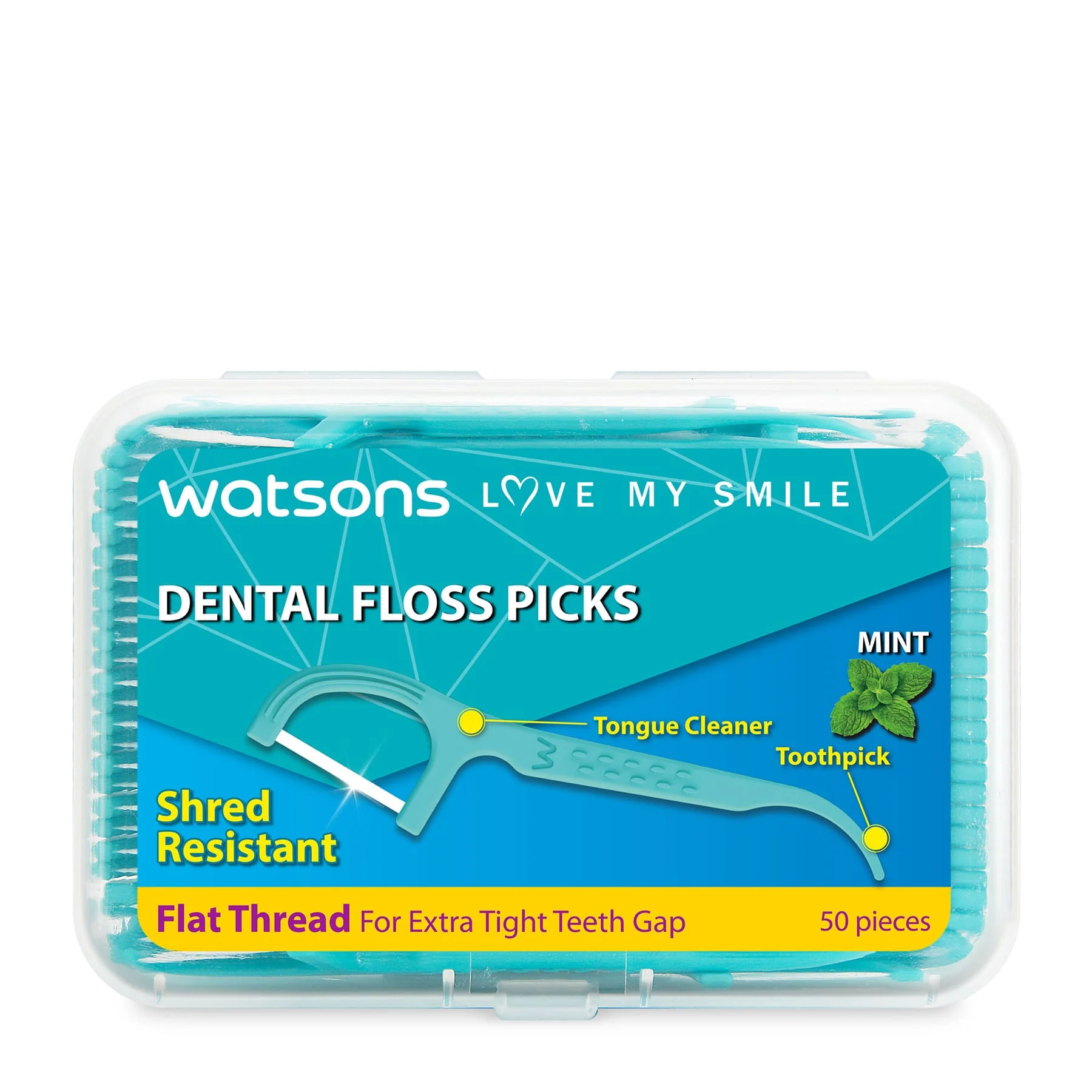 Mint Flat Thread Dental Floss Picks 50s X 3 Boxes