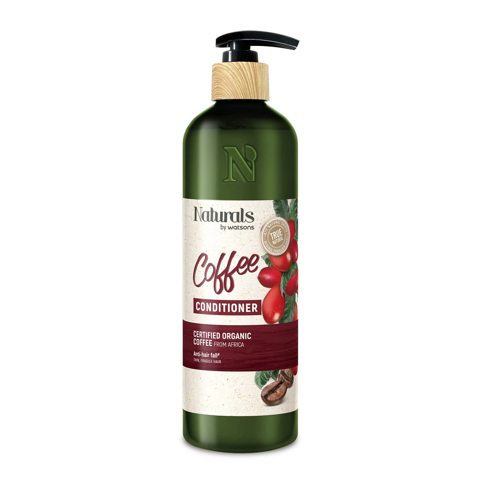 Naturals by Watsons Anti-Hairfall Conditioner Coffee Thin, Fragile Hair 490ml