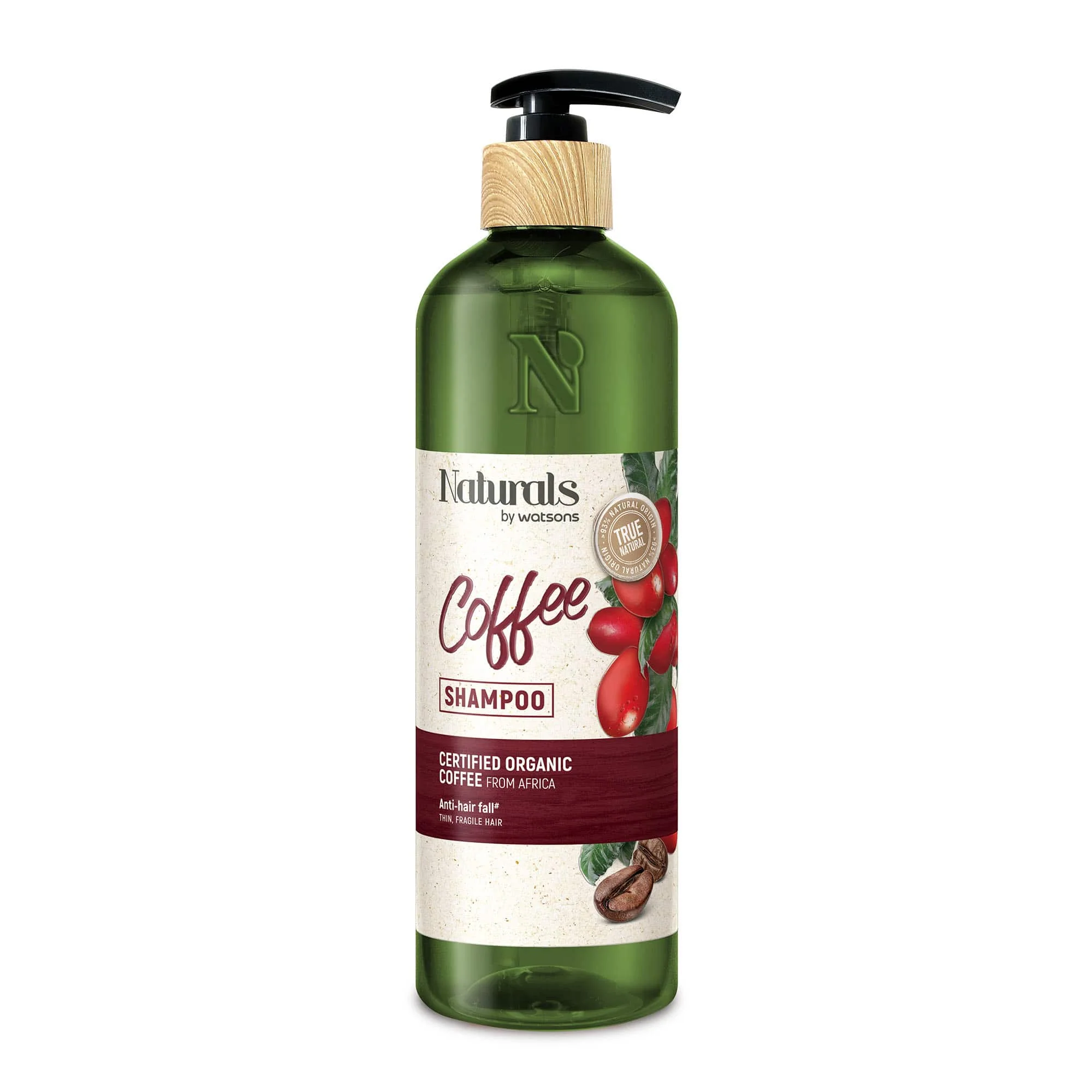 Naturals by Watsons Anti-Hairfall Shampoo Coffee Thin, Fragile Hair 490ml