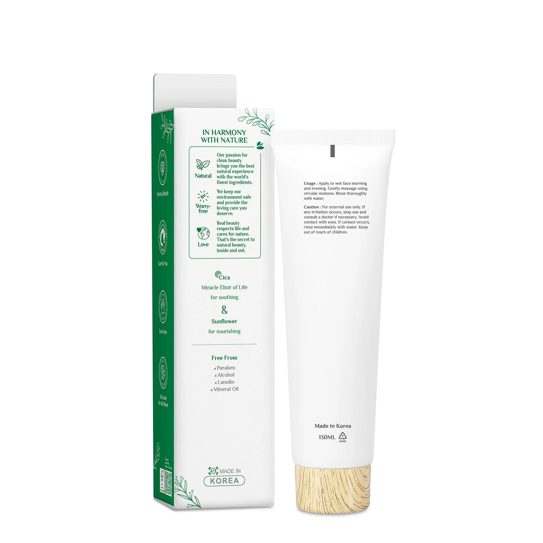 Naturals By Watsons Cica & Sunflower Soothing Cleansing Foam 130ml