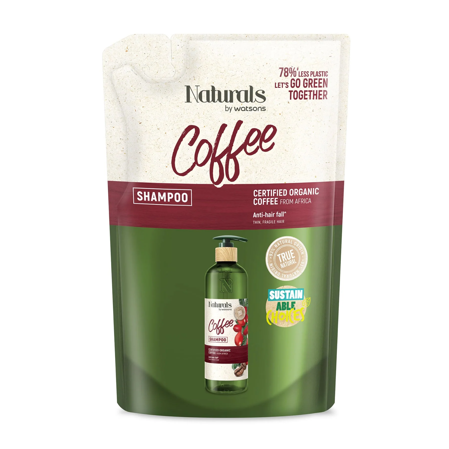 Naturals by Watsons Coffee Shampoo Refill 450ml