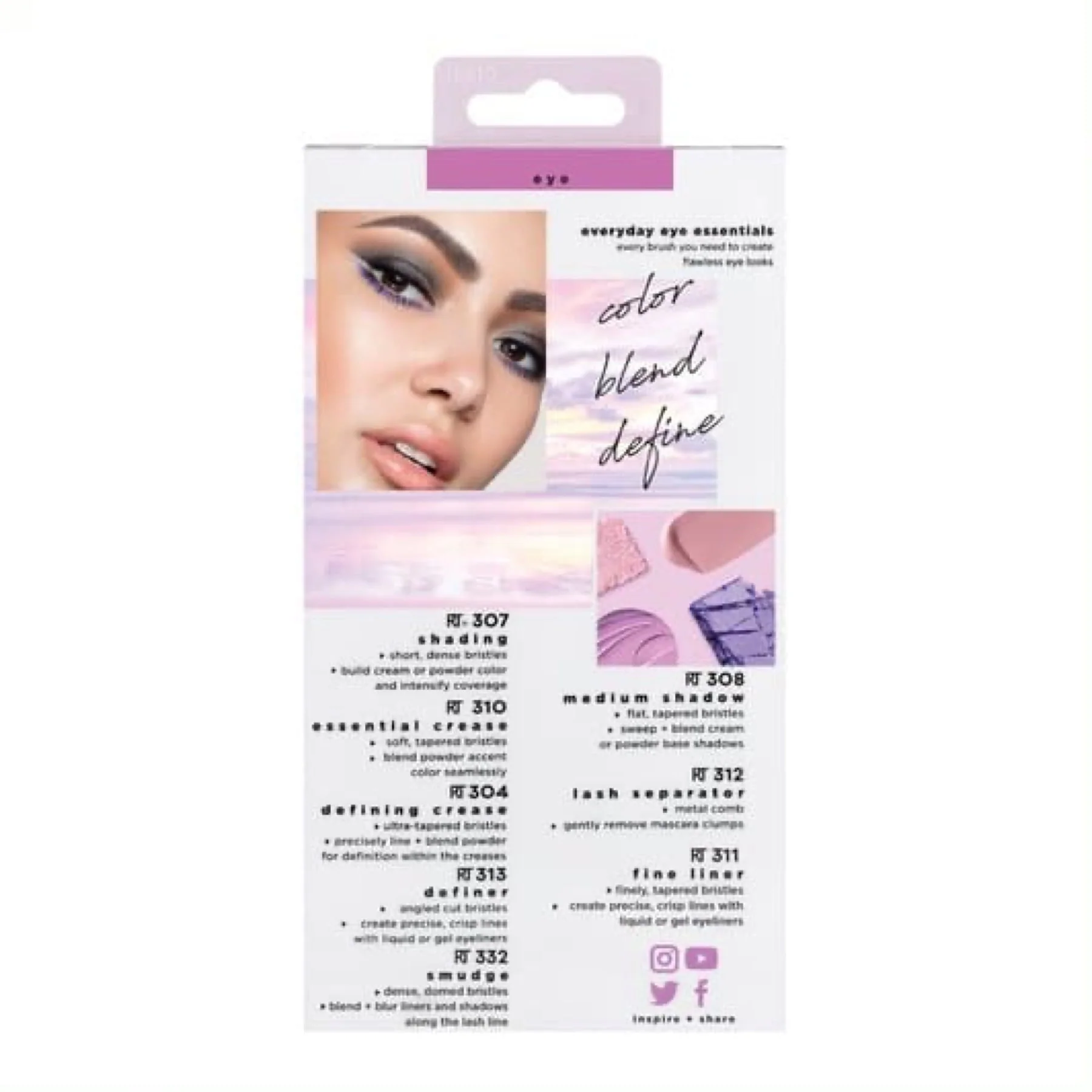 Real Techniques Everyday Eye Essentials Makeup Brush Kit, 8 Piece Set - Image 7