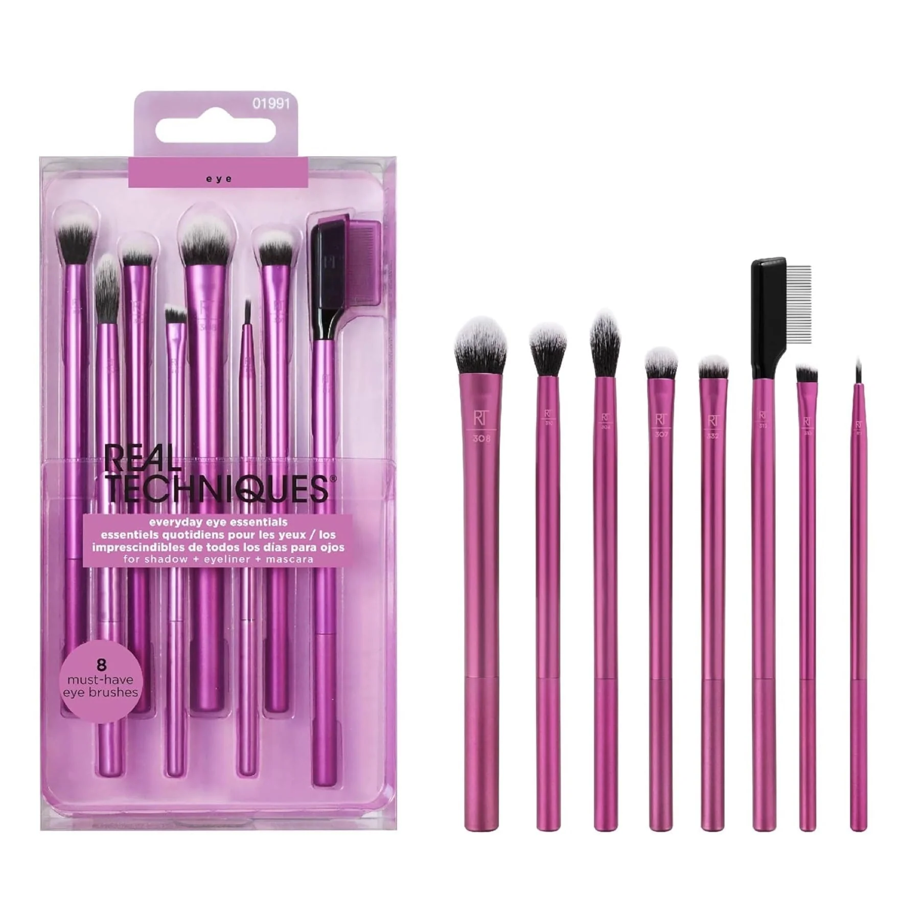 Real Techniques Everyday Eye Essentials Makeup Brush Kit 8pc