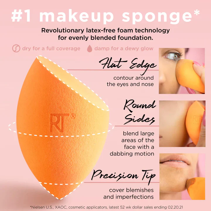 Real Techniques Miracle Complexion Sponge + Travel Case, 2 Piece Set - Image 5
