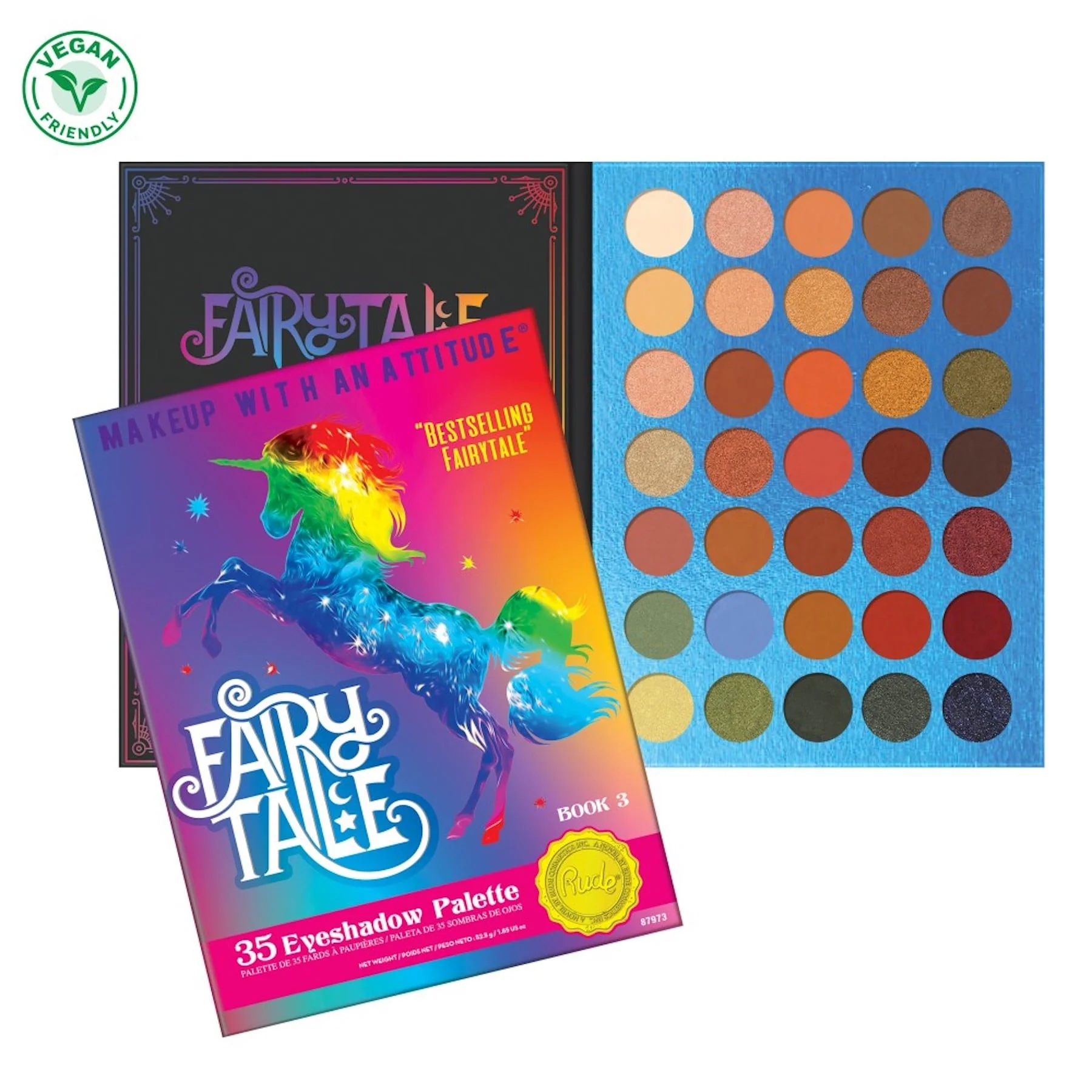 Rude Fairy Tale Book 3 Eyeshadow Palette Best Selling Fairytale - 35 shades