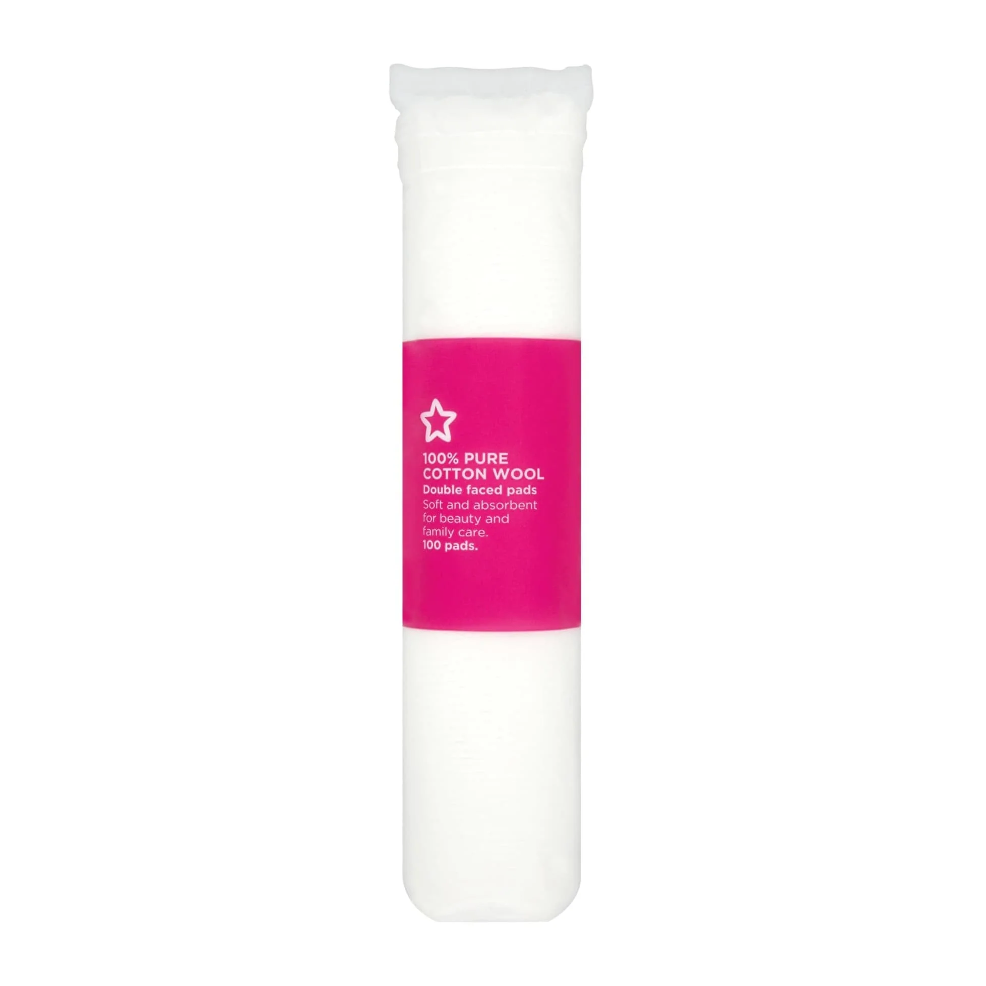 Superdrug Double Faced Round Cotton Wool Puffs 100pcs