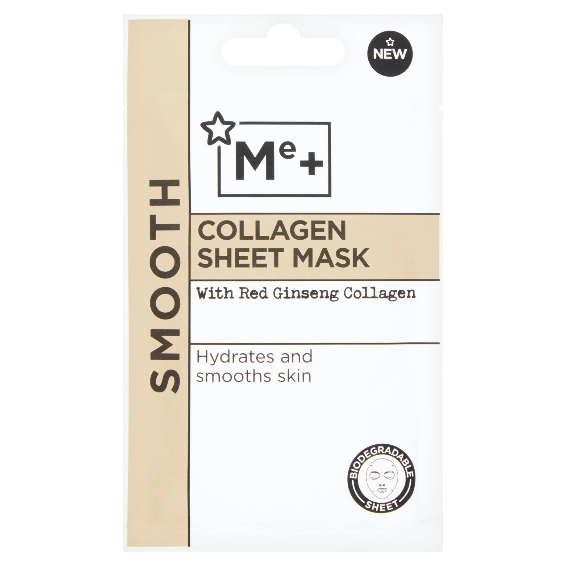 Superdrug Me+ Cica Sheet Mask With Red Ginseng Collagen