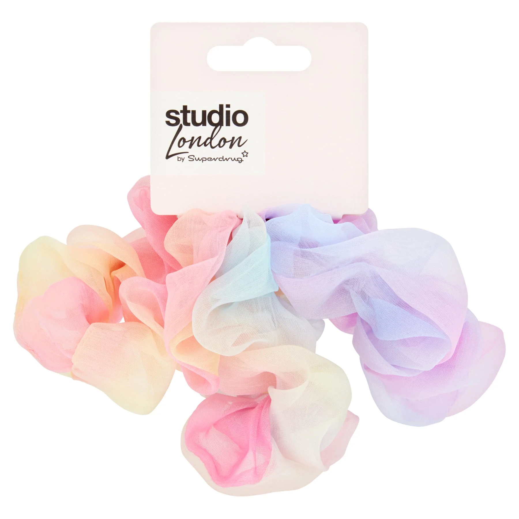 Superdrug Studio London Pastel Tie Dye Scrunchies 3pcs