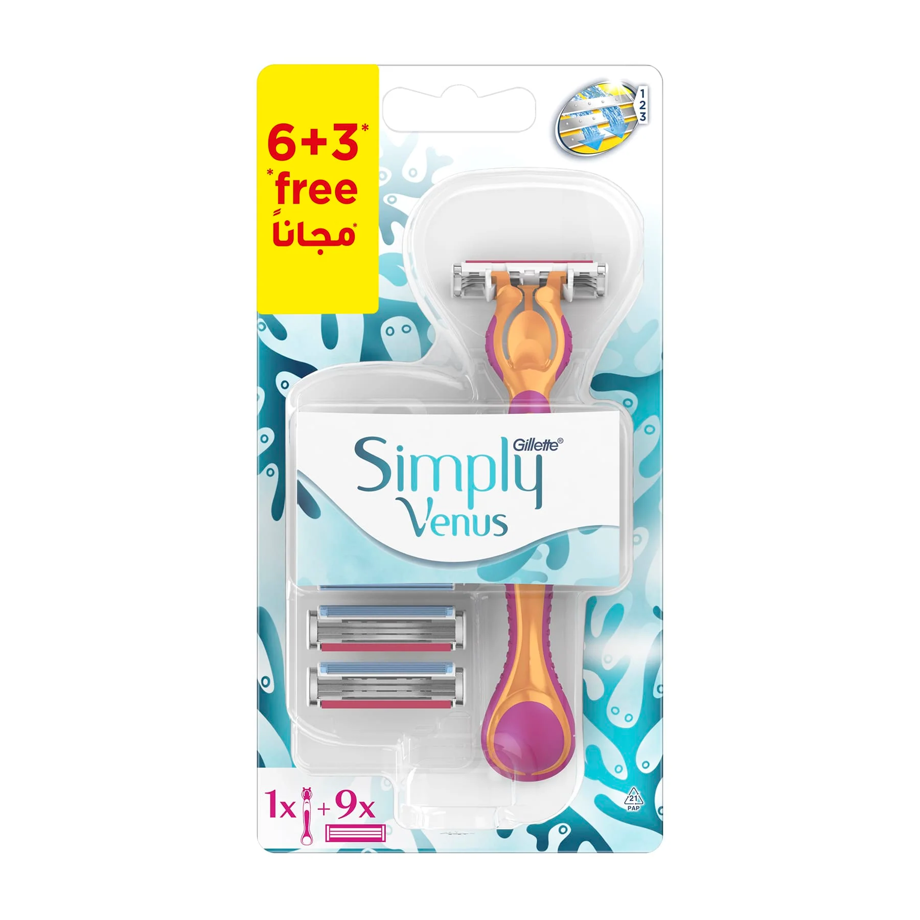 Venus Simply Women's Razor + 9 Blades